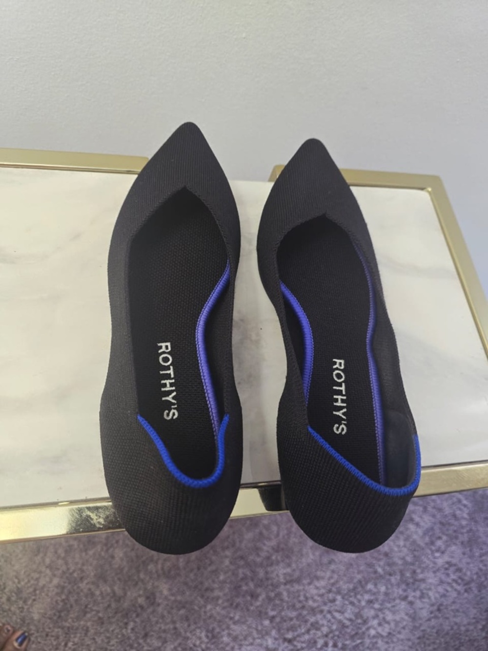Rothy’s Women’s The Point Flats Black Solid Lightweight Shoes Size 8.5 W. - Picture 2 of 7